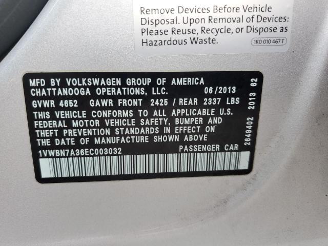 2014 VOLKSWAGEN PASSAT SE - 1VWBN7A36EC003032