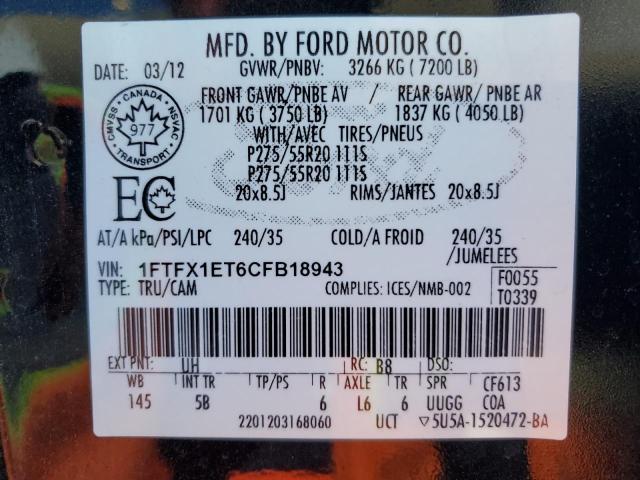 2012 FORD F150 SUPER - 1FTFX1ET6CFB18943