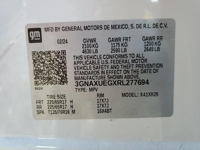 2024 CHEVROLET EQUINOX LT 3GNAXUEGXRL277694