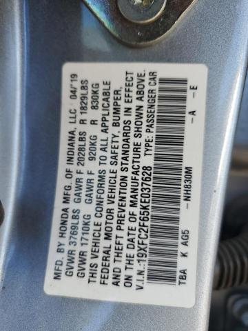 2019 HONDA CIVIC LX - 19XFC2F65KE037628