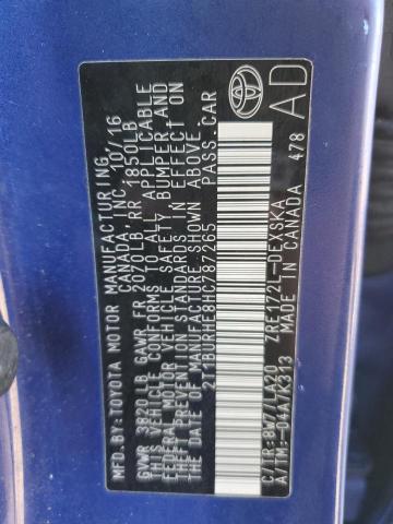 2017 TOYOTA COROLLA L 2T1BURHE8HC787265