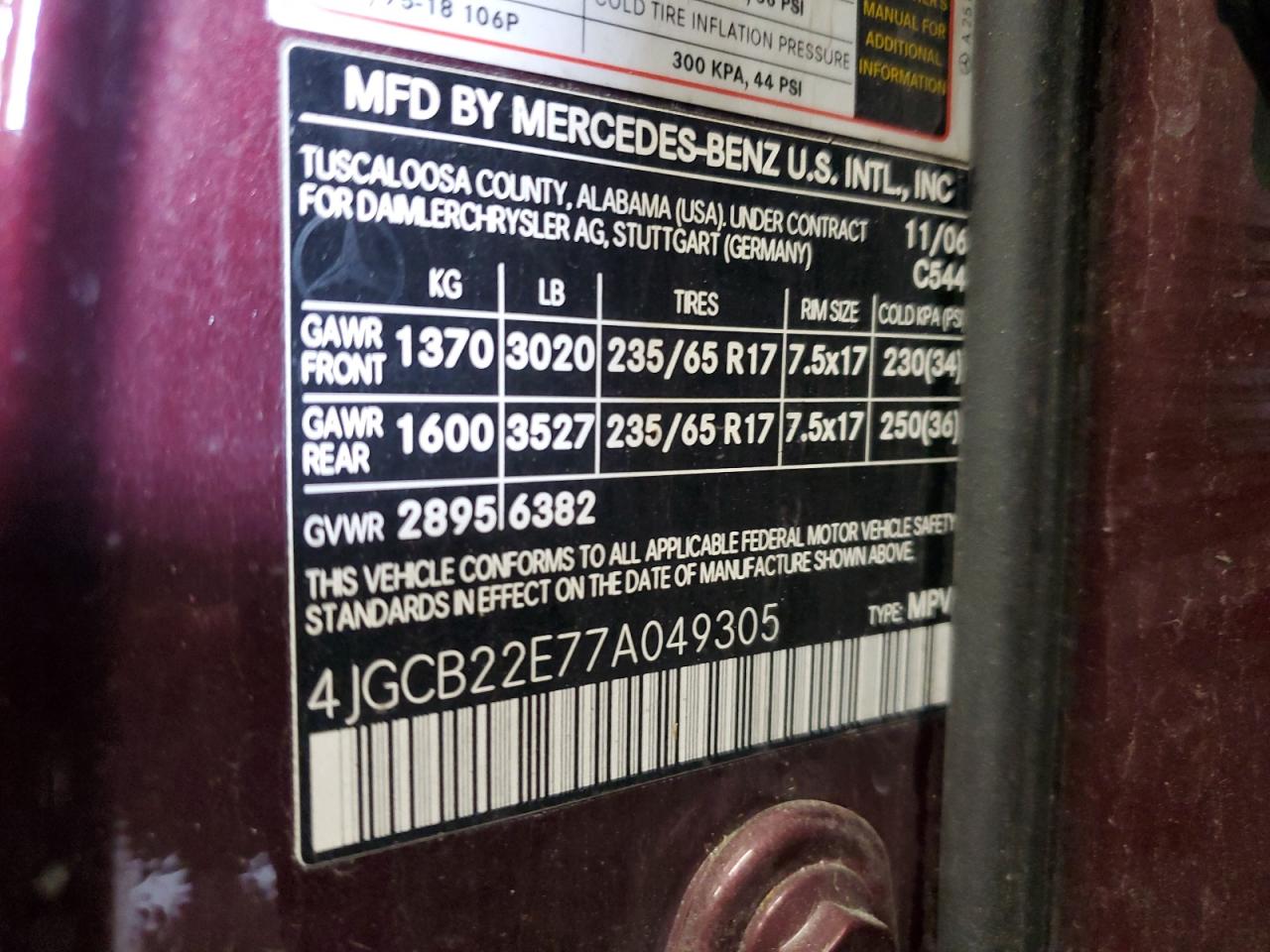 Lot #3274001556 2007 MERCEDES-BENZ R 320 CDI