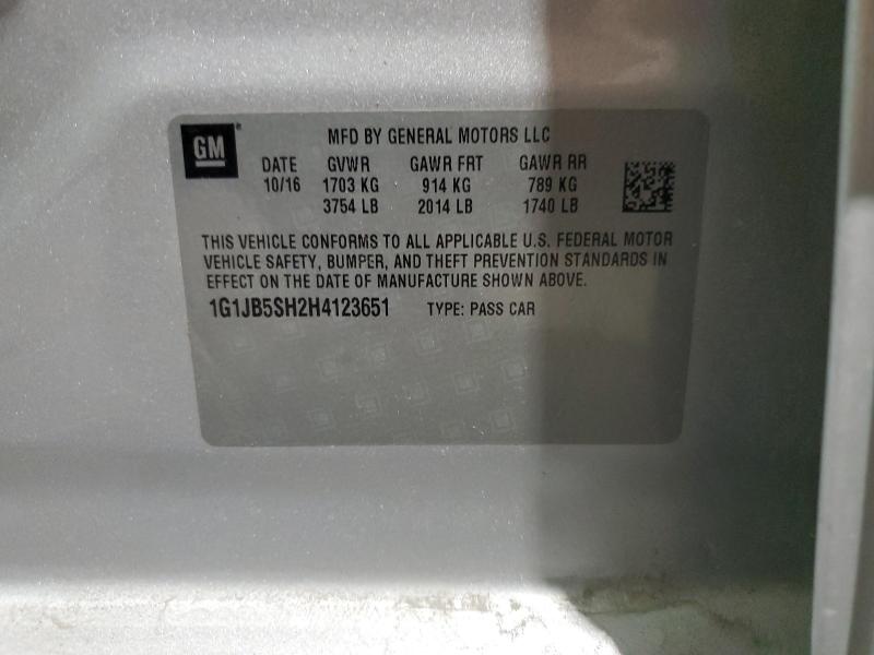 2017 CHEVROLET SONIC LS - 1G1JB5SH2H4123651