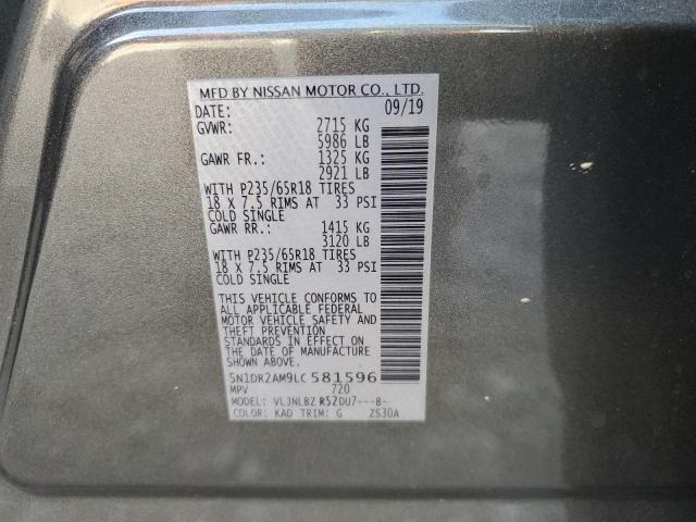 2020 NISSAN PATHFINDER - 5N1DR2AM9LC581596