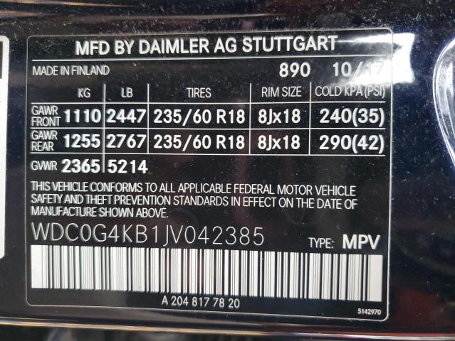 2018 MERCEDES-BENZ GLC 300 4MATIC - WDC0G4KB1JV042385