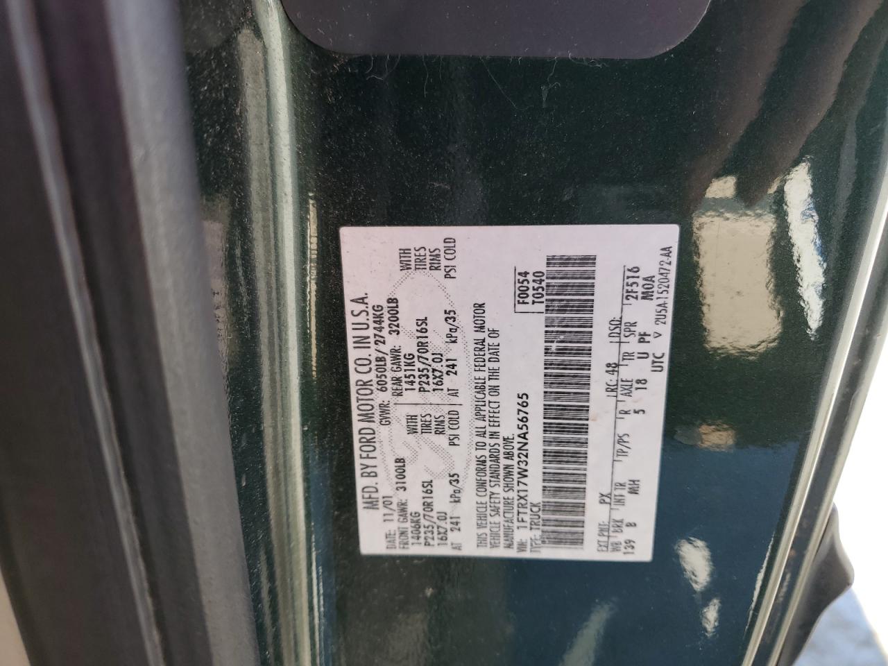 Lot #3301821386 2002 FORD F150