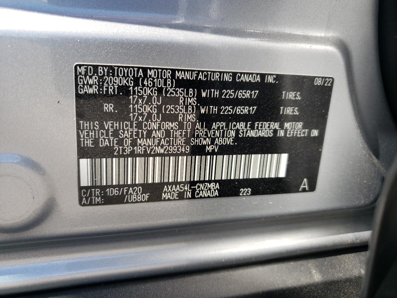 Lot #3280464164 2022 TOYOTA RAV4 XLE