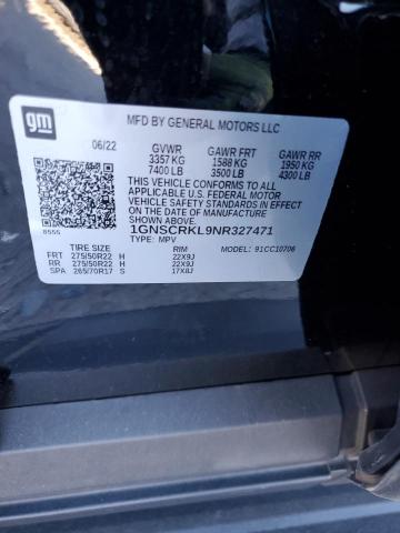 2022 CHEVROLET TAHOE C1500 RST 1GNSCRKL9NR327471