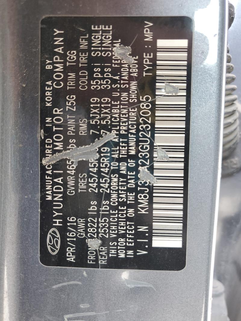 2016 HYUNDAI TUCSON LIM KM8J33A23GU232085