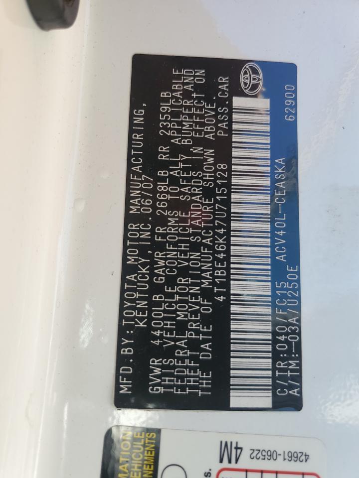 Lot #3286739286 2007 TOYOTA CAMRY CE