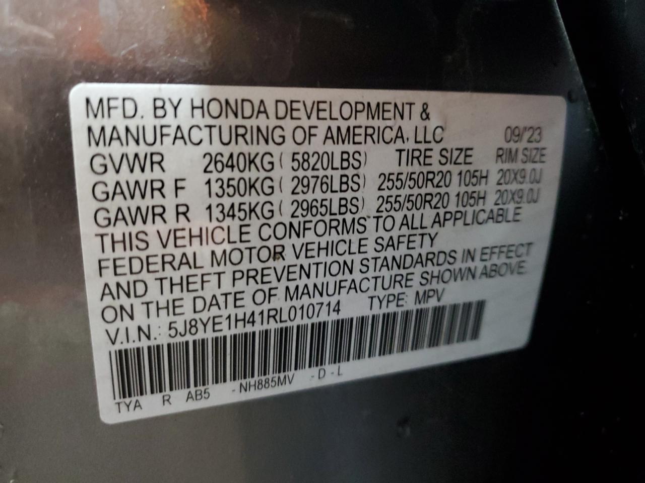 Lot #3304631975 2024 ACURA MDX TECHNO