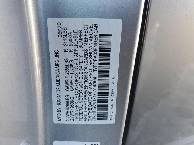 2020 HONDA ACCORD LX - 1HGCV1F13LA147014