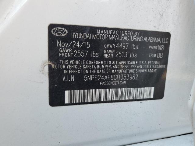2016 HYUNDAI SONATA SE 5NPE24AF8GH353982