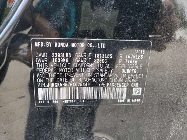 2016 HONDA FIT LX JHMGK5H57GX025449