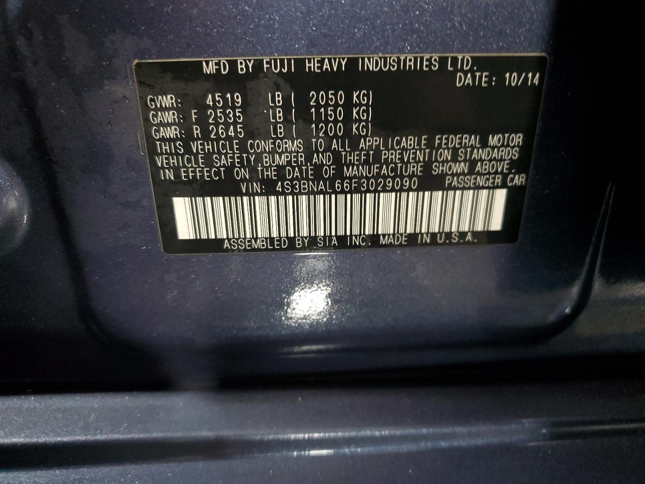 SUBARU LEGACY 2.5I LIMITED