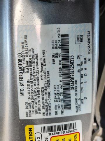 2020 FORD FUSION SE - 3FA6P0T98LR250225