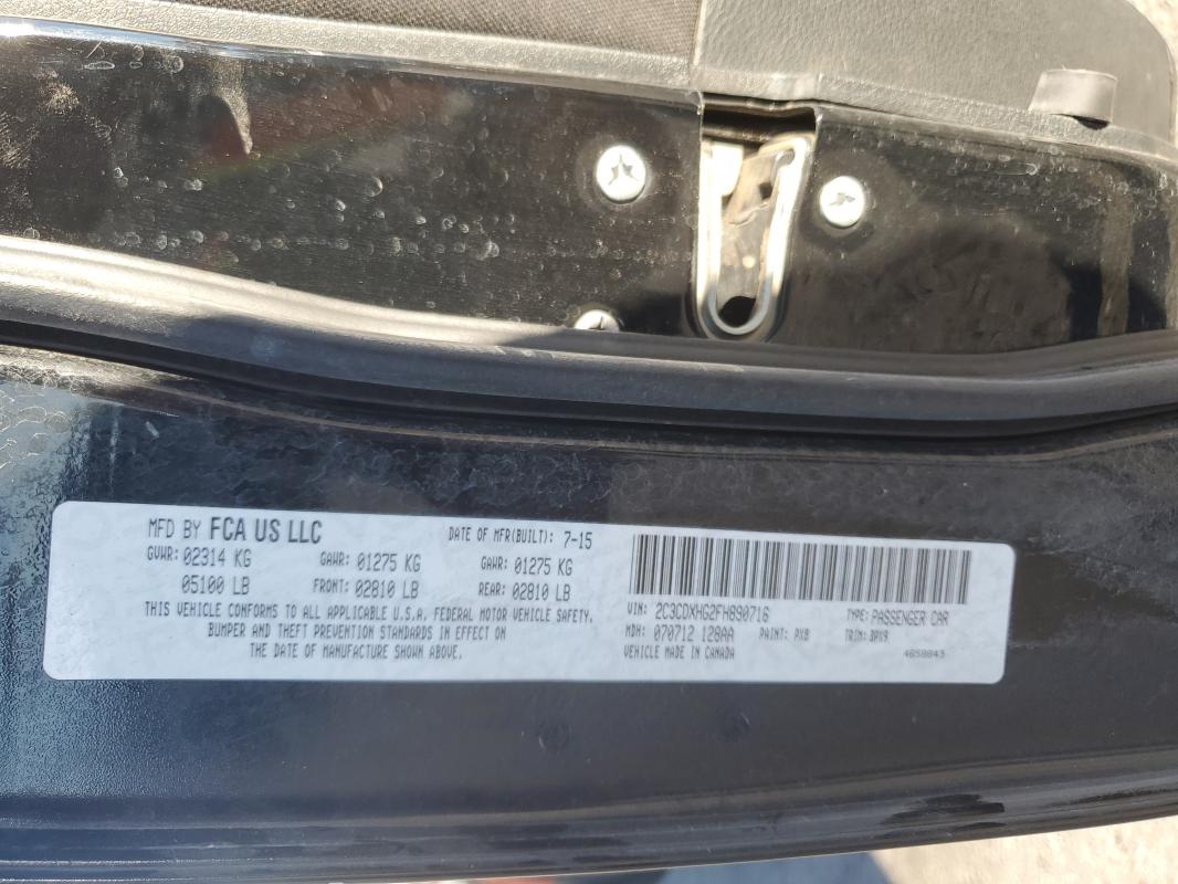 2015 DODGE CHARGER SX #3291507926