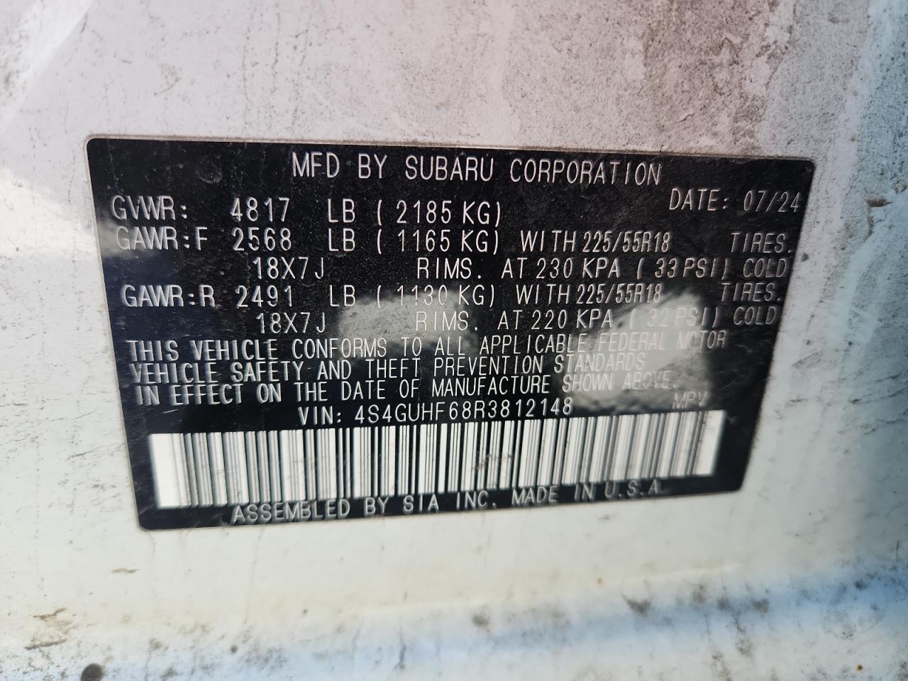 SUBARU CROSSTREK SPORT