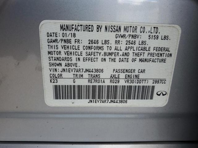 2018 INFINITI Q50 LUXE JN1EV7AR7JM443806
