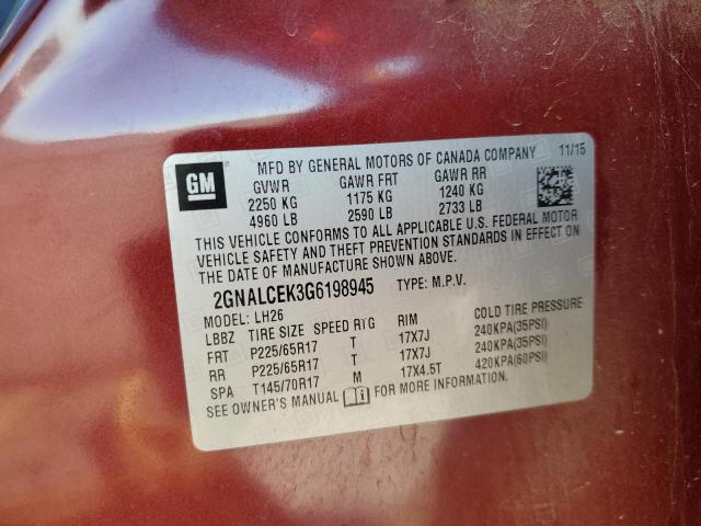 2016 CHEVROLET EQUINOX LT #3294124940