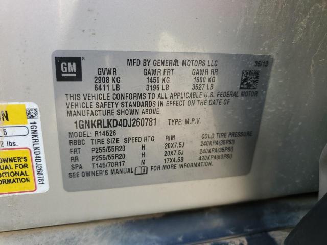 2013 CHEVROLET TRAVERSE L #3296284430