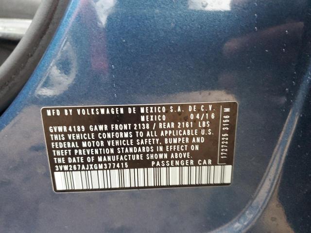 2016 VOLKSWAGEN JETTA S - 3VW267AJXGM377415