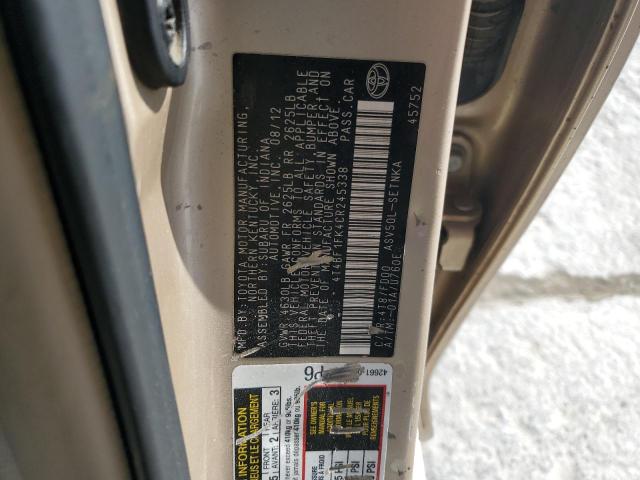 2012 TOYOTA CAMRY BASE - 4T4BF1FK4CR245338