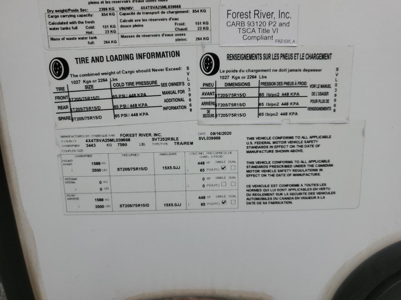 Lot #3283988856 2021 FOREST RIVER SURVEYOR LEGEND 252R