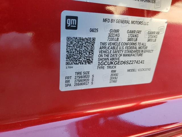 2025 CHEVROLET SILVERADO - 1GCUKGED6SZ274141