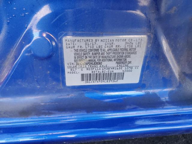 2017 NISSAN VERSA S 3N1CN7AP2HL839362