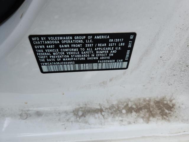 2018 VOLKSWAGEN PASSAT SEL 1VWCA7A35JC004652