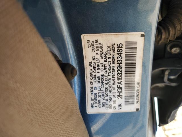 2009 HONDA CIVIC VP #3277094175