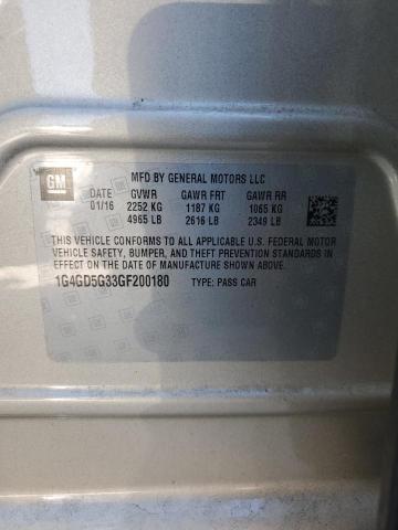 2016 BUICK LACROSSE P 1G4GD5G33GF200180