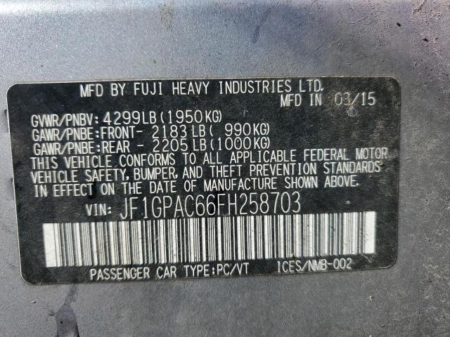 2015 SUBARU IMPREZA PR JF1GPAC66FH258703