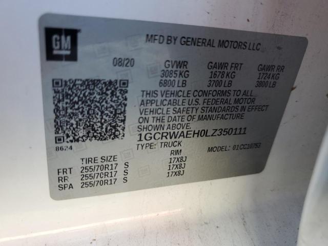 2020 CHEVROLET SILVERADO C1500 - 1GCRWAEH0LZ350111