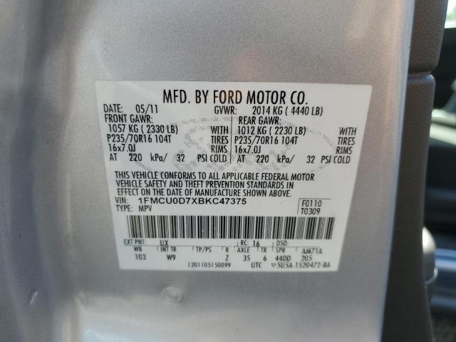 2011 FORD ESCAPE XLT - 1FMCU0D7XBKC47375