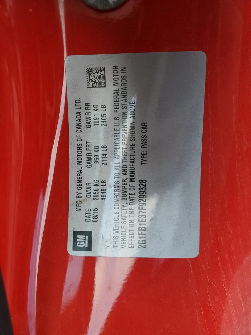 2015 CHEVROLET CAMARO LS 2G1FB1E37F9299328