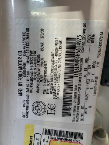 2017 LINCOLN CONTINENTA 1LN6L9NP4H5614975