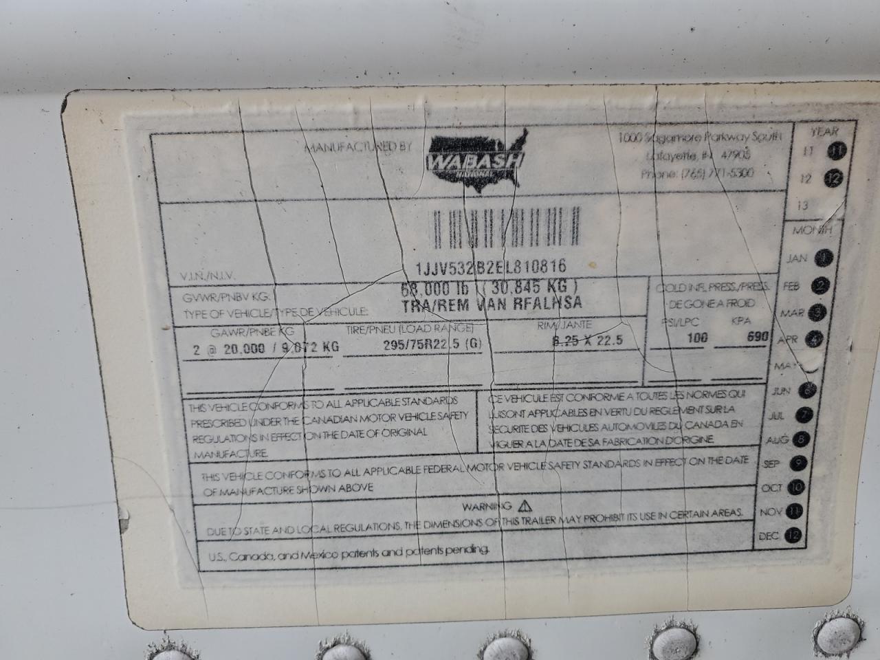 Lot #3264324373 2014 WABASH UNKNOWN