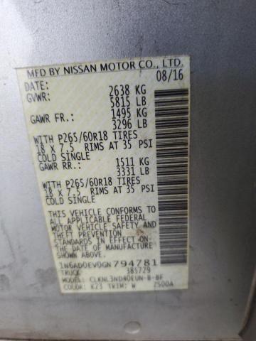 2016 NISSAN FRONTIER S 1N6AD0EV0GN794781