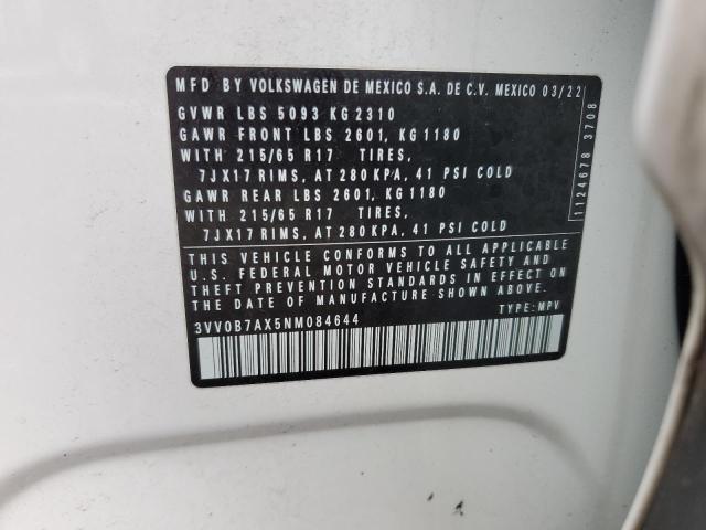 2022 VOLKSWAGEN TIGUAN S - 3VV0B7AX5NM084644