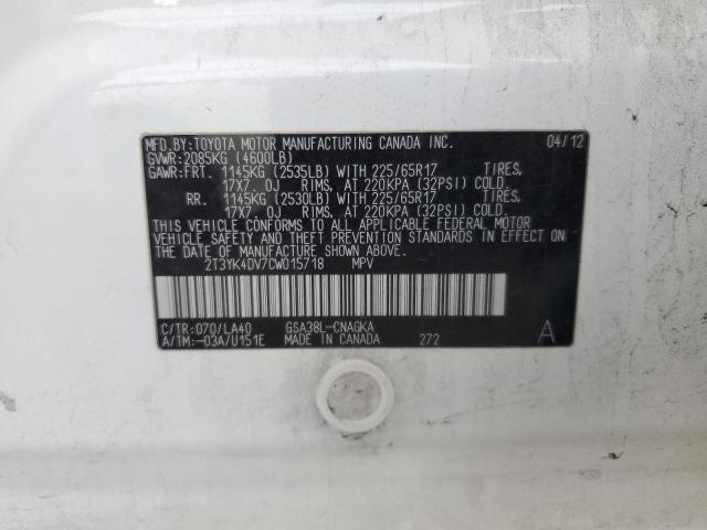 2012 TOYOTA RAV4 LIMIT #3283854413