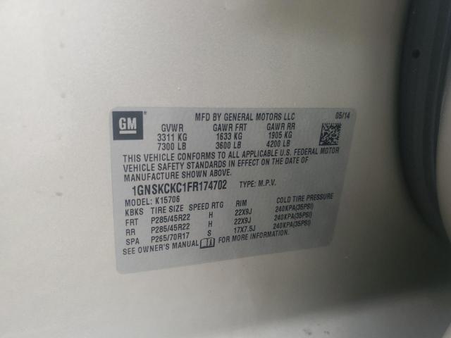 2015 CHEVROLET TAHOE K150 - 1GNSKCKC1FR174702