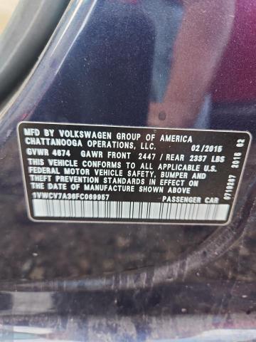 2015 VOLKSWAGEN PASSAT SEL - 1VWCV7A36FC069957