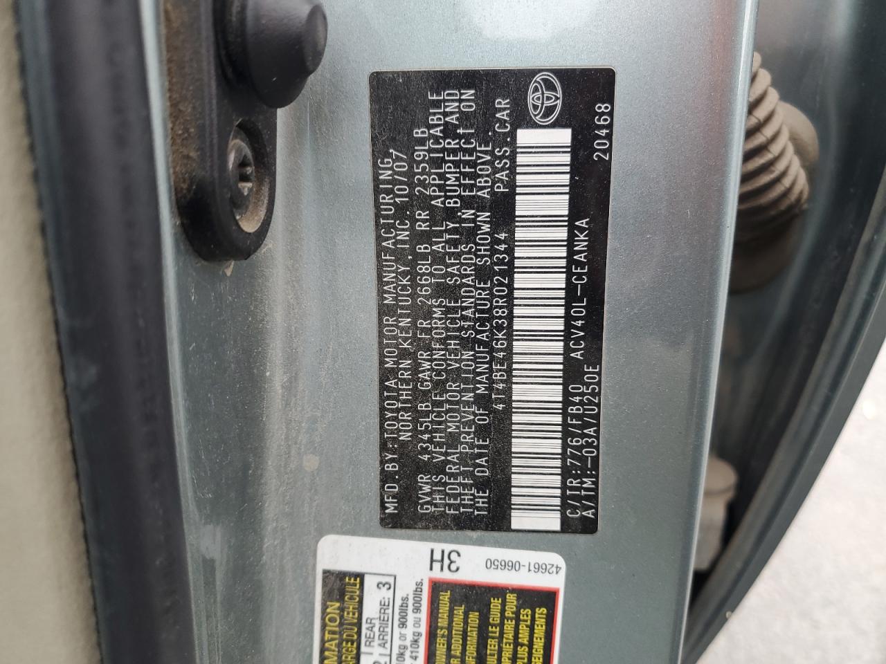 Lot #3286697281 2008 TOYOTA CAMRY CE