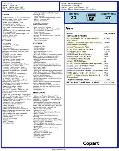 2020 LAND ROVER RANGE ROVE SALGS4RY0LA407994