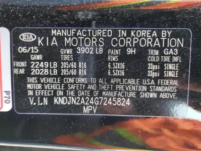 2016 KIA SOUL KNDJN2A24G7245824