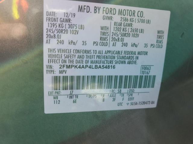 2020 FORD EDGE ST 2FMPK4AP4LBA54816