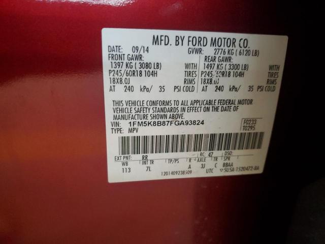 2015 FORD EXPLORER 1FM5K8B87FGA93824