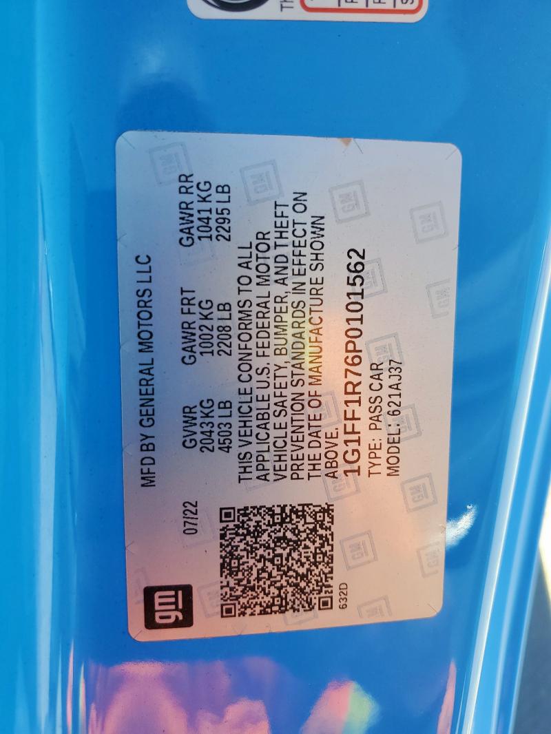 2023 CHEVROLET CAMARO LT1 1G1FF1R76P0101562